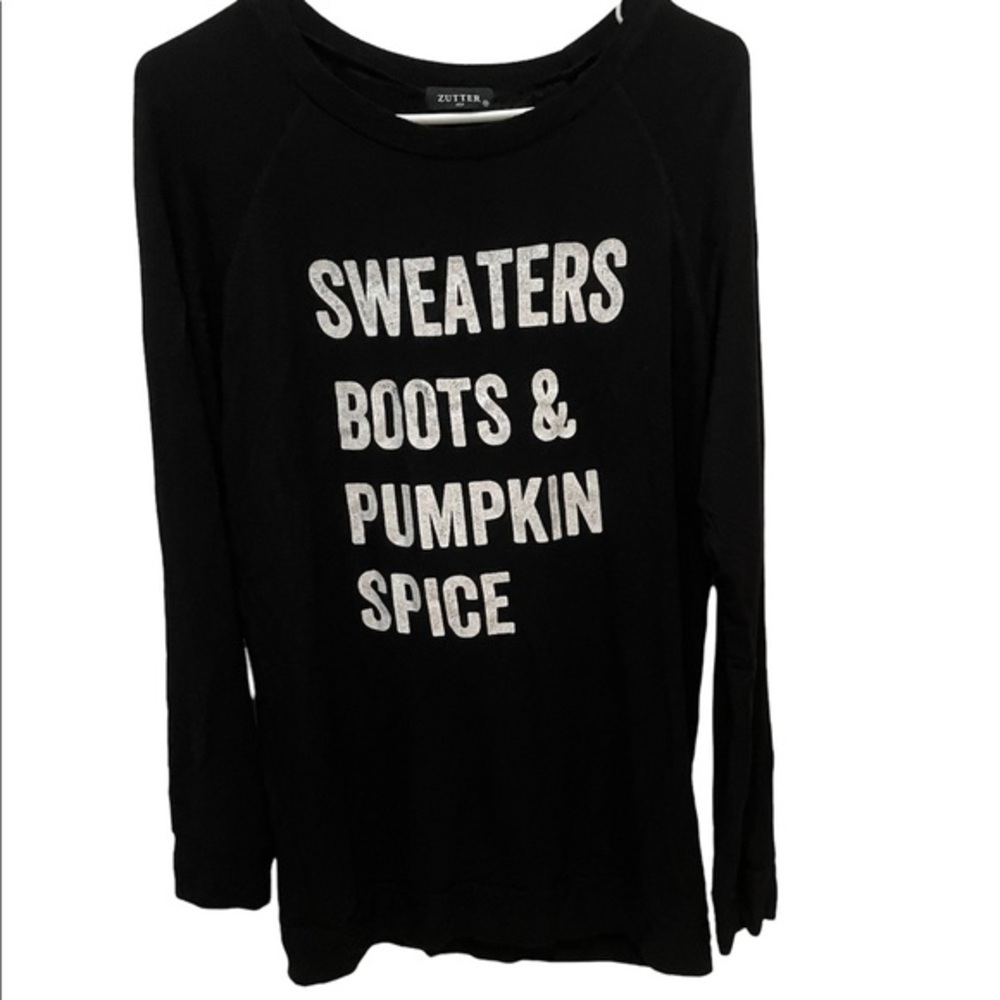 Zutter “Sweaters Boots & Pumpkin Spice”‎ Long Sleeve Graphic Tee Women